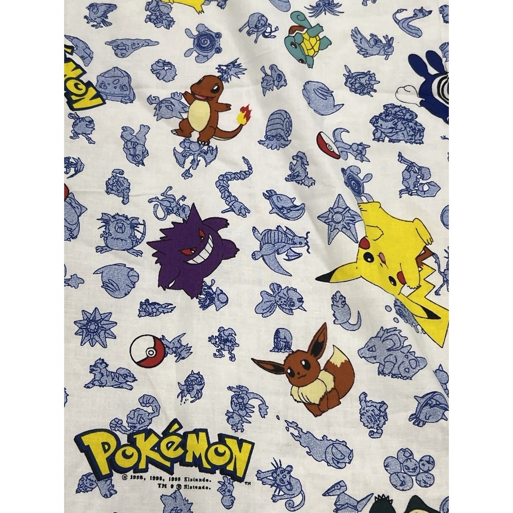 Vintage Pokemon Pikachu Fabric Springs Industries, Inc Nintendo 45"x142" 4 Yards